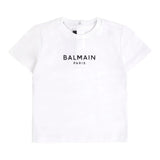 Balmain T-Shirt Girocollo Tinta Unita con Stampa per Neonato BW8641 BIANCO BALMAIN 