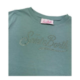 Saint Barth Abito Mezza Manica Tinta Unita con Brillantini per Bambina ABBEYY VERDE SAINT BARTH 