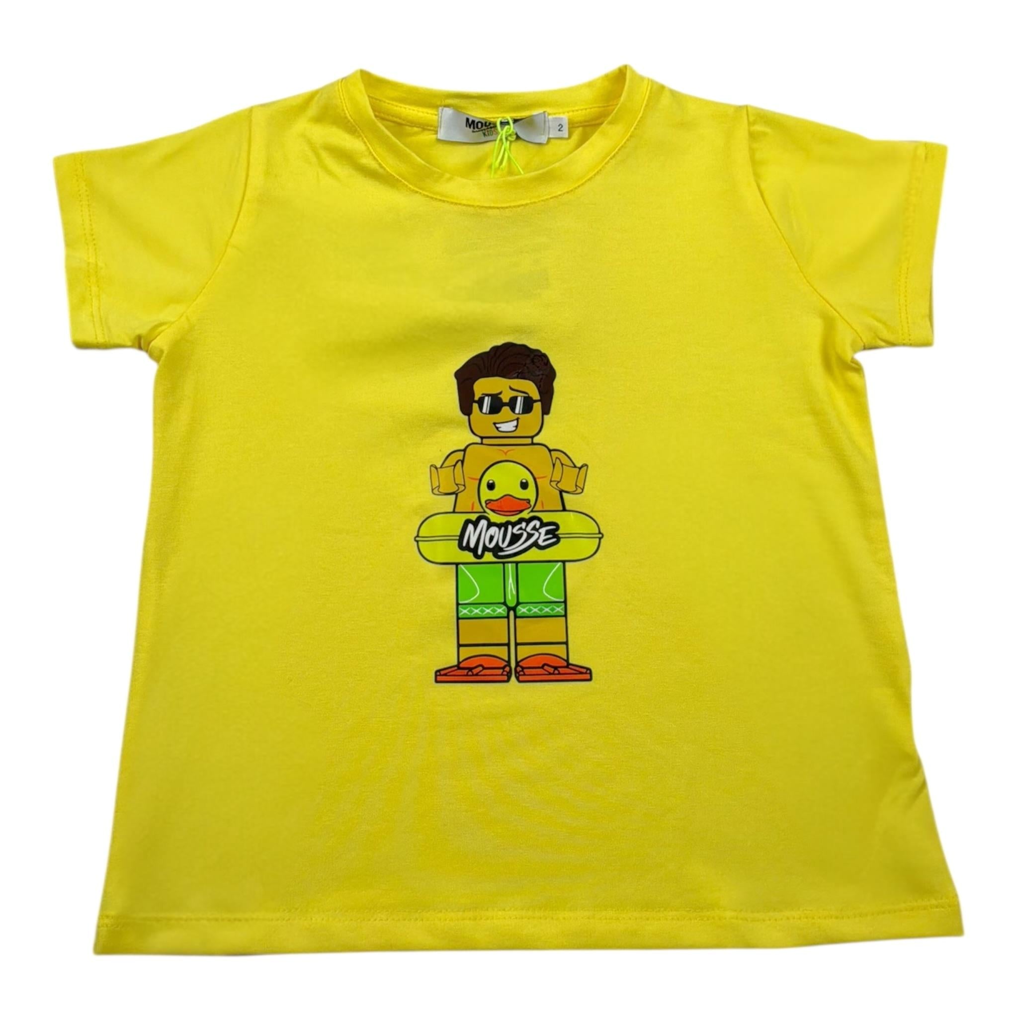 Mousse T-Shirt Girocollo Tinta Unita con Stampa per Bambino DINOBEACHX GIALLO MOUSSE 