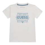 Guess T-Shirt Girocollo Tinta Unita con Stampa per Bambino N5RI25K8HM4 BIANCO GUESS 