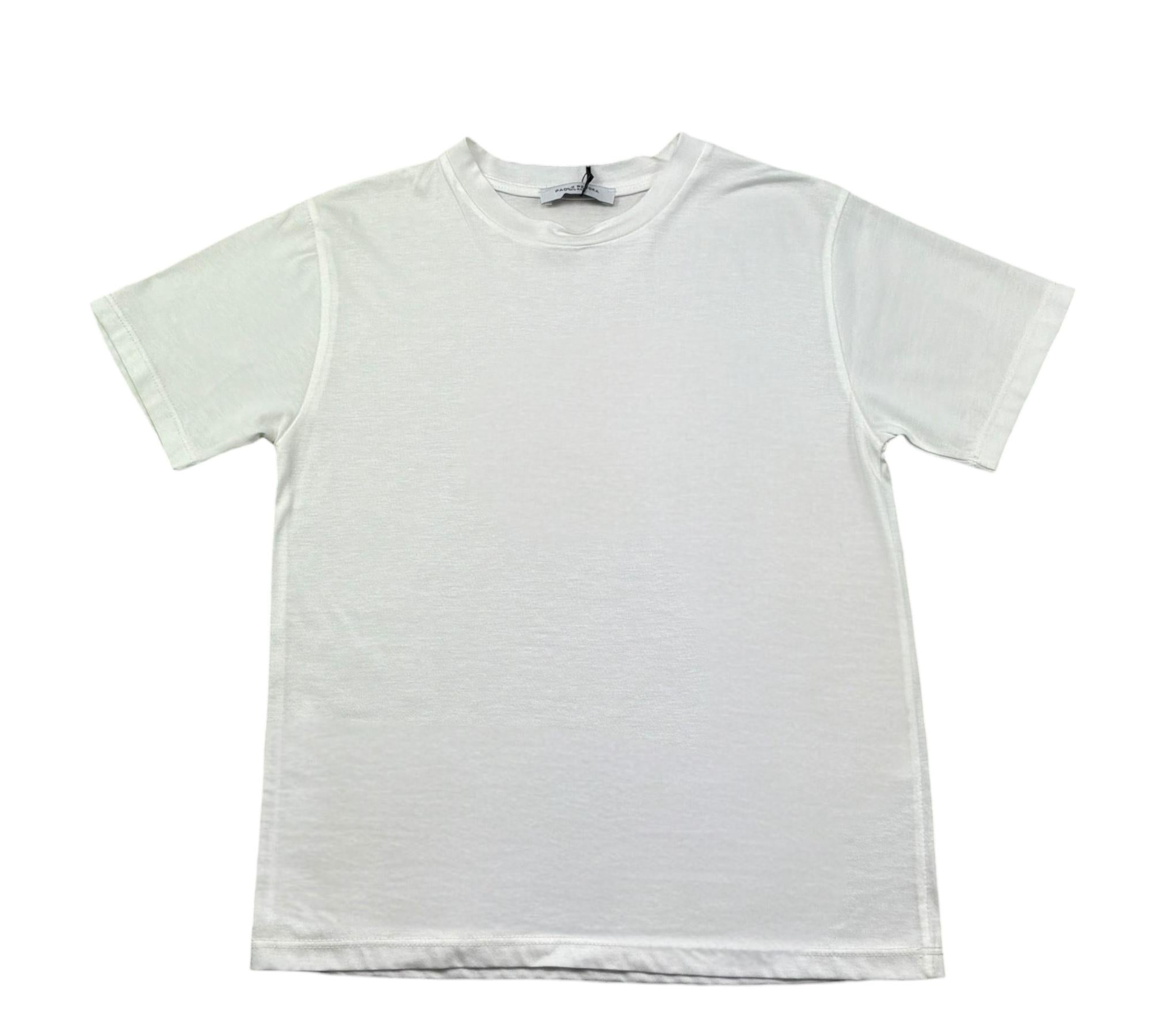 Paolo Pecora T-Shirt Girocollo Tinta Unita per Bambino PP4222 BIANCO PAOLO PECORA 
