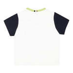 Boss T-Shirt Girocollo Tinta Unita con Maniche In Contrasto per Neonato J52112 BIANCO BOSS 