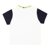 Boss T-Shirt Girocollo Tinta Unita con Maniche In Contrasto per Neonato J52112 BIANCO BOSS 