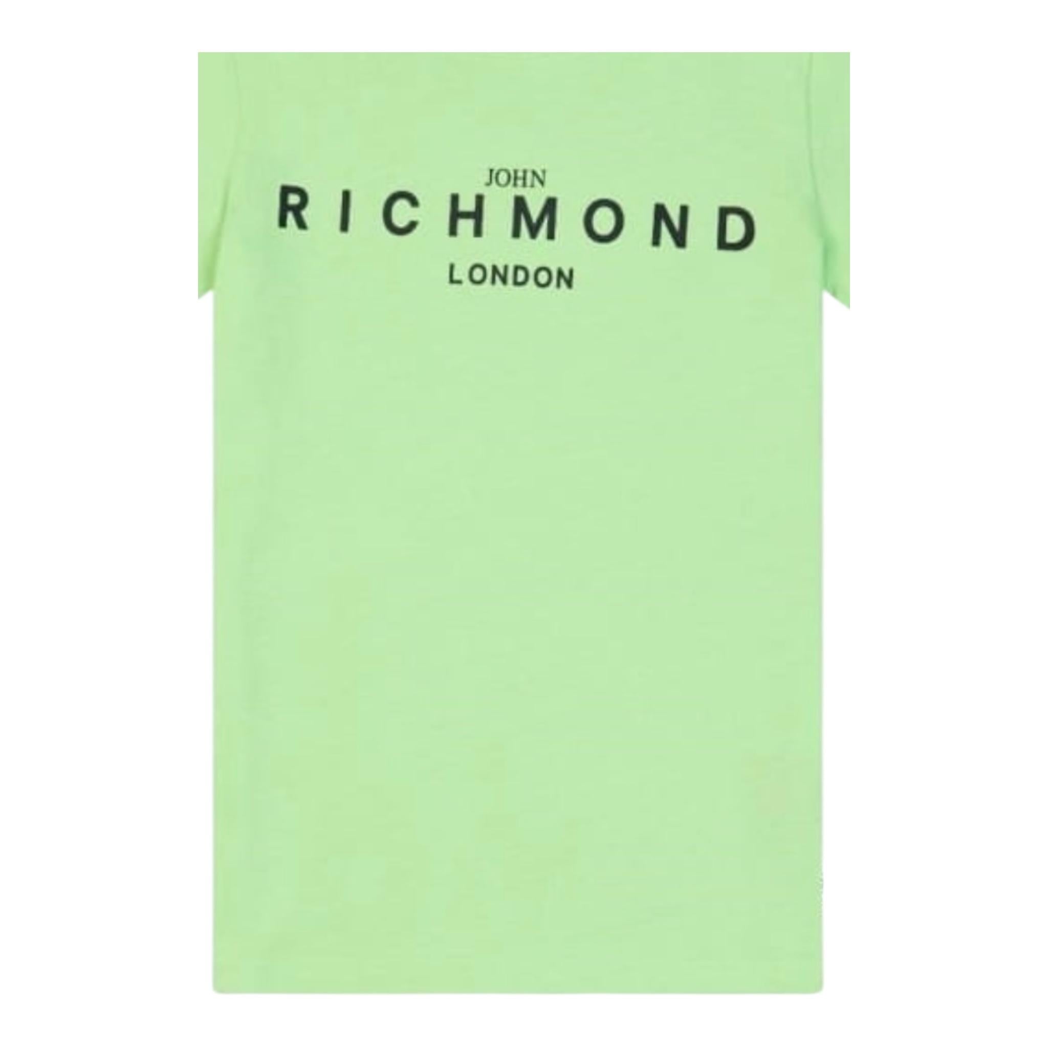 John Richmond T-Shirt Girocollo Tinta Unita con Stampa per Bambino RBP25003TSJ VERDE JOHN RICHMOND 