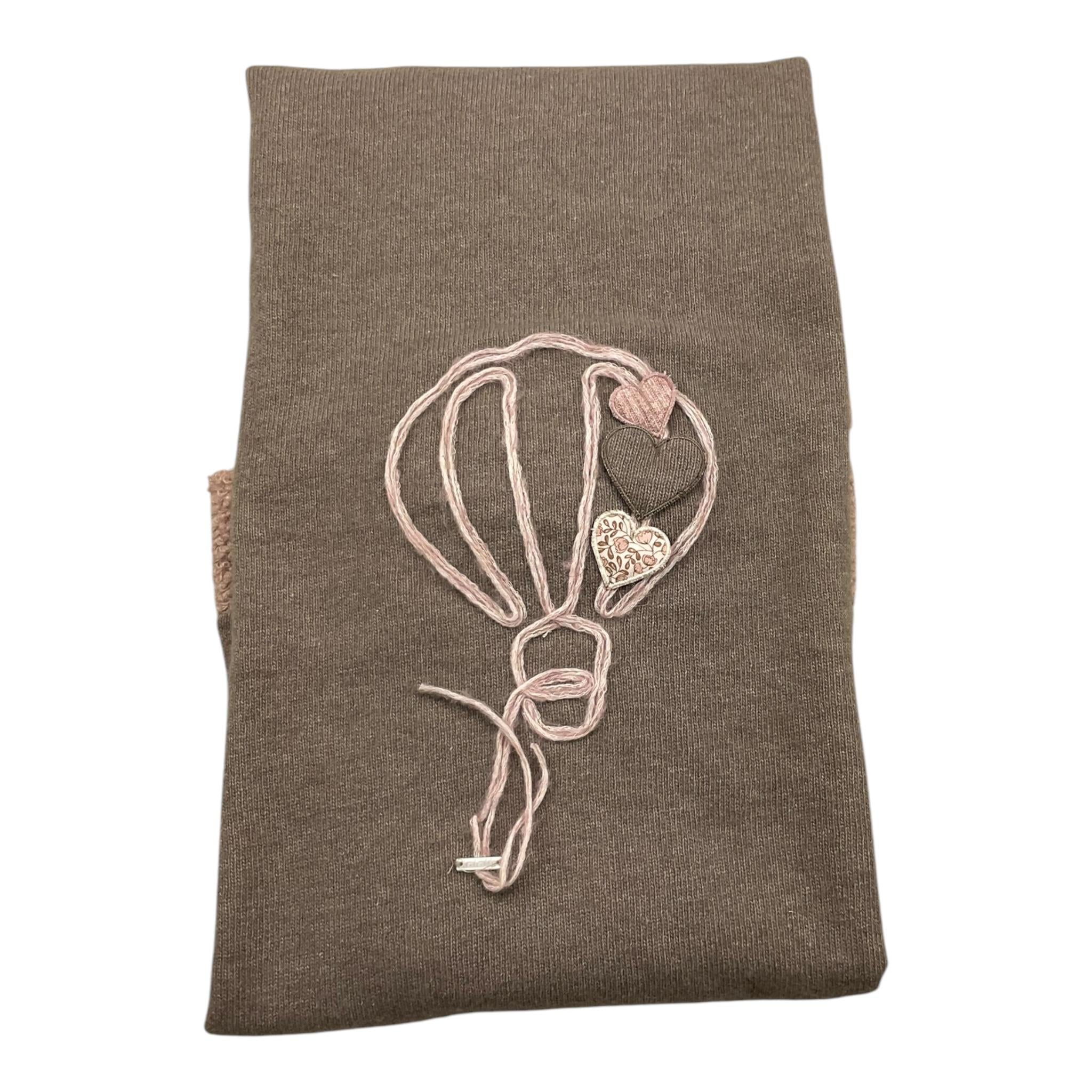 LALALU' coperta tinta unita con ricami in contrasto Tortora per Neonata COL9N TORTORA LALALU' 