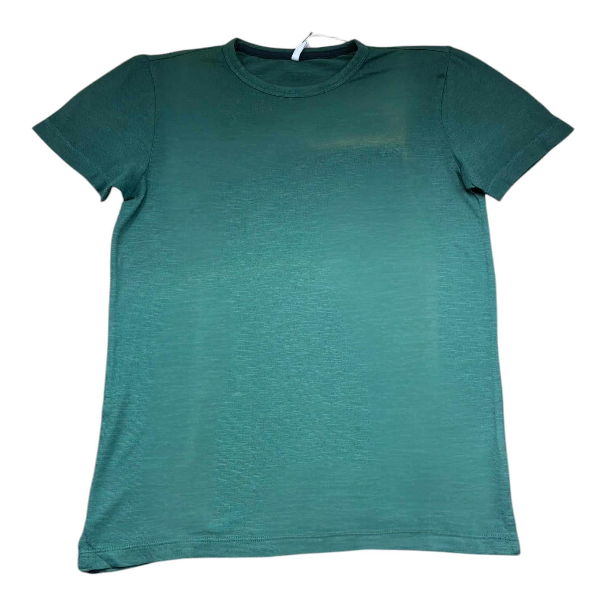 Sun68 T-Shirt Tinta Unita Girocollo per Bambino T33318 VERDE SUN68 