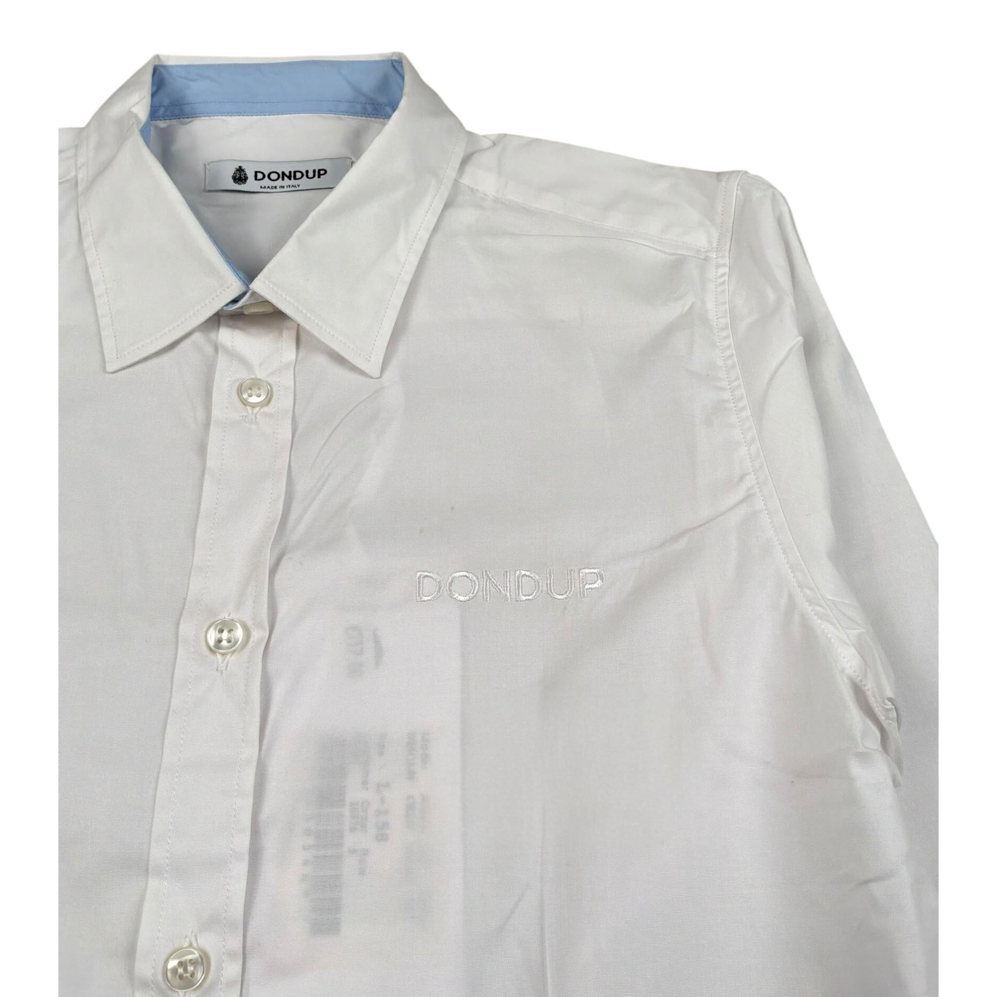 Dondup Camicia Manica Lunga Tinta Unita per Bambino DMCA40 BIANCO DONDUP 
