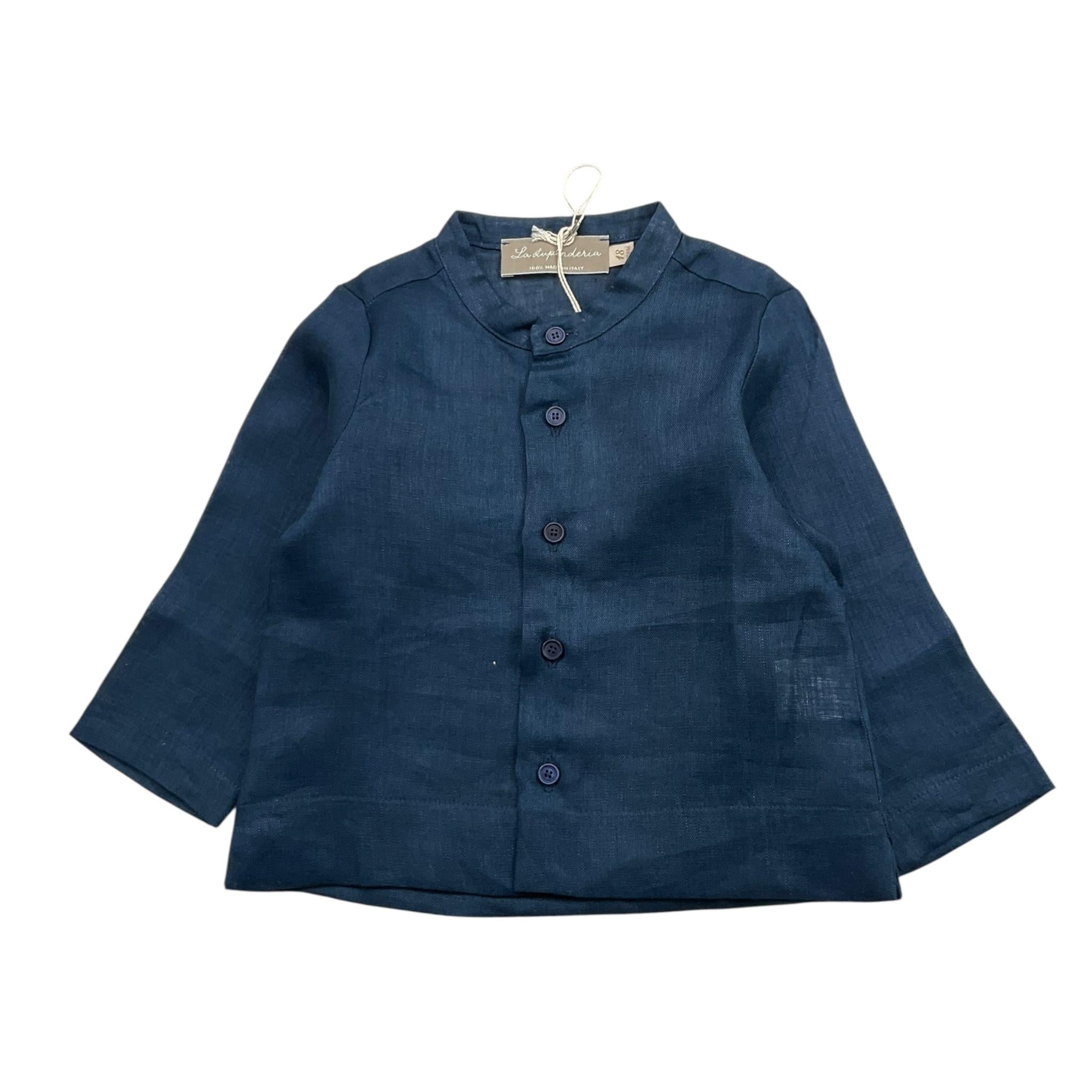 La Stupenderia Camicia Tinta Unita con Manica Lunga per Neonato TJCM7 BLU LA STUPENDERIA 