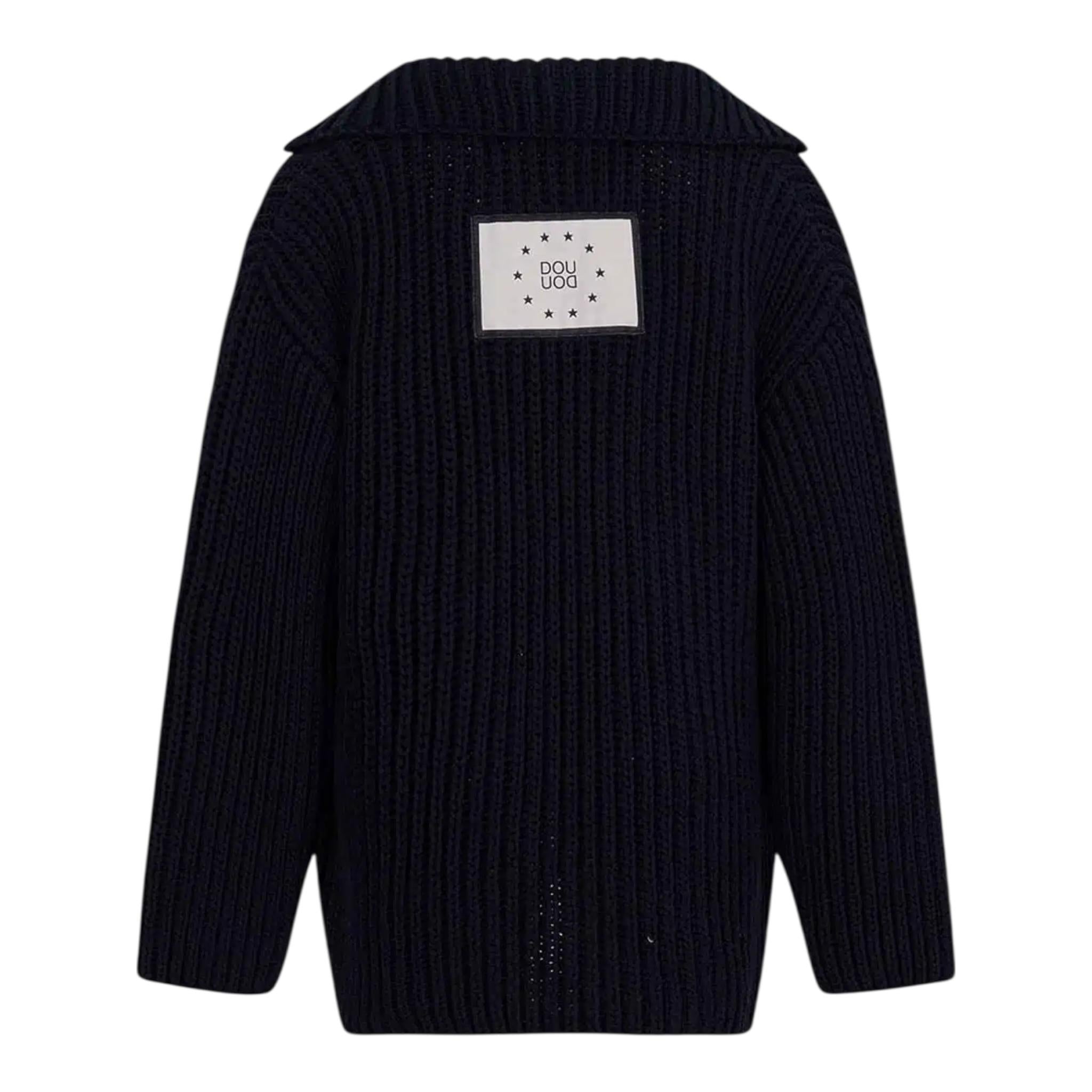 Dou Dou Cardigan Tinta Unita con Bottoni per Bambina DW9P00X BLU DOU DOU 