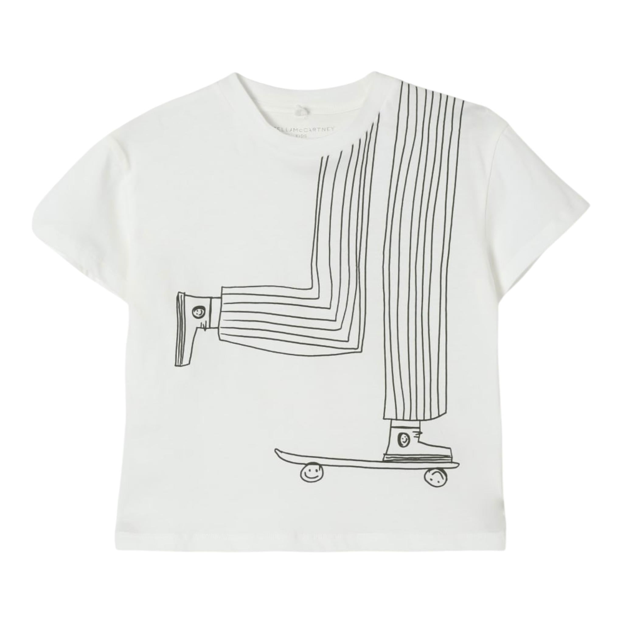 Stella Mccartney T-Shirt Girocollo Tinta Unita con Stampa per Neonato TW8Q81X BIANCO STELLA McCARTNEY 