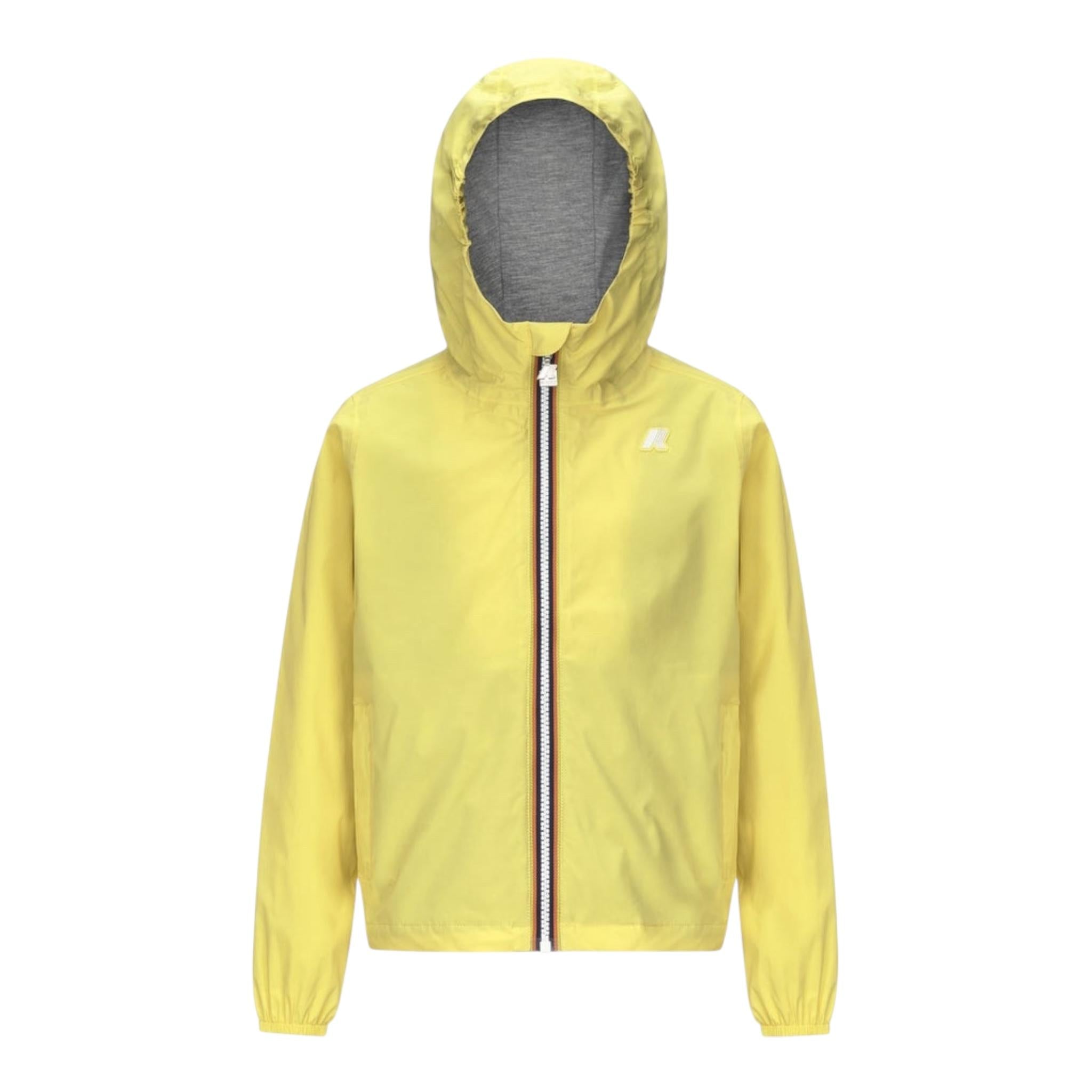 K-Way Giubbino Tinta Unita con Zip E Cappuccio per Bambino K41335W GIALLO K-WAY 