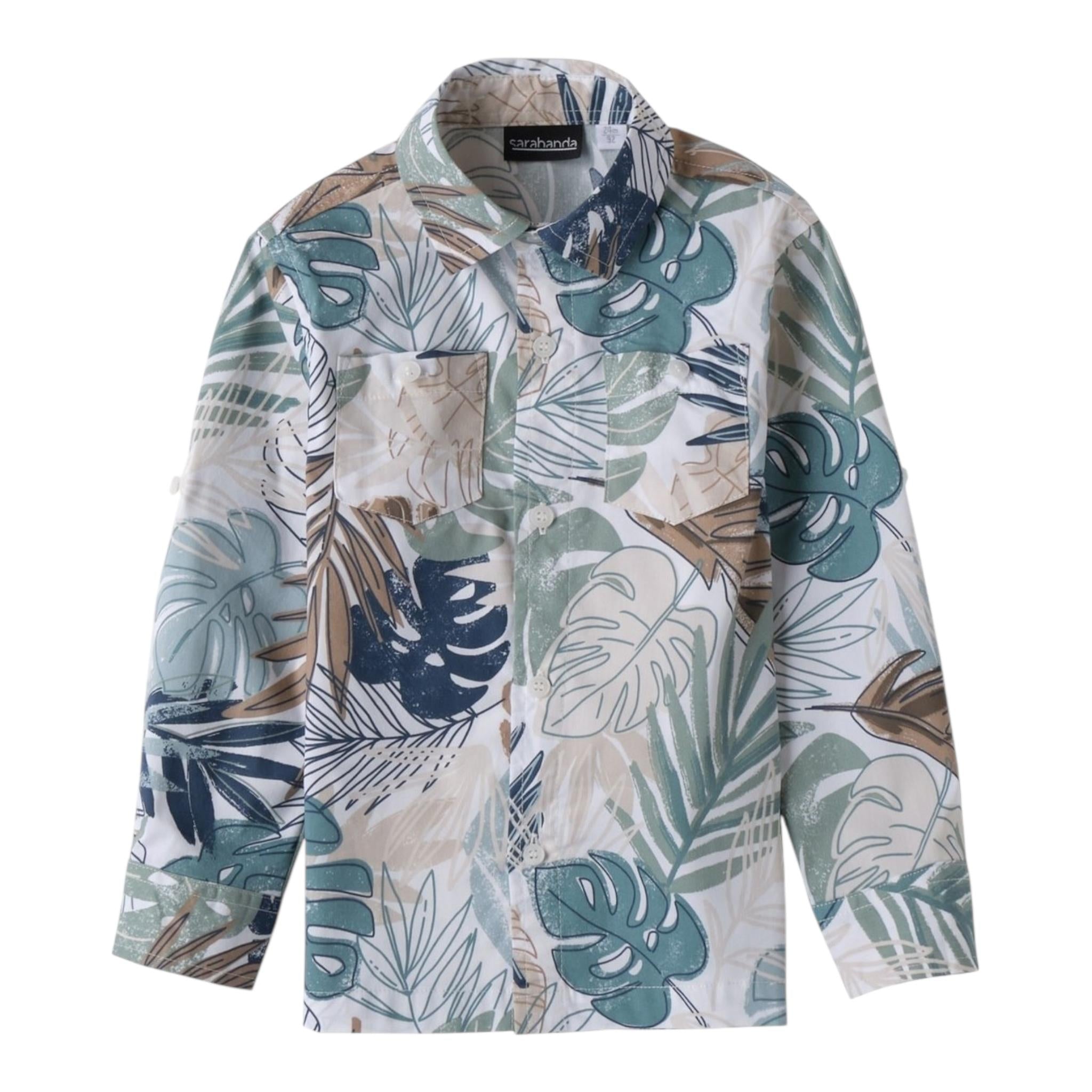 Sarabanda Camicia Manica Lunga Stampa Fantasia per Bambino 0B133 BIANCO SARABANDA 