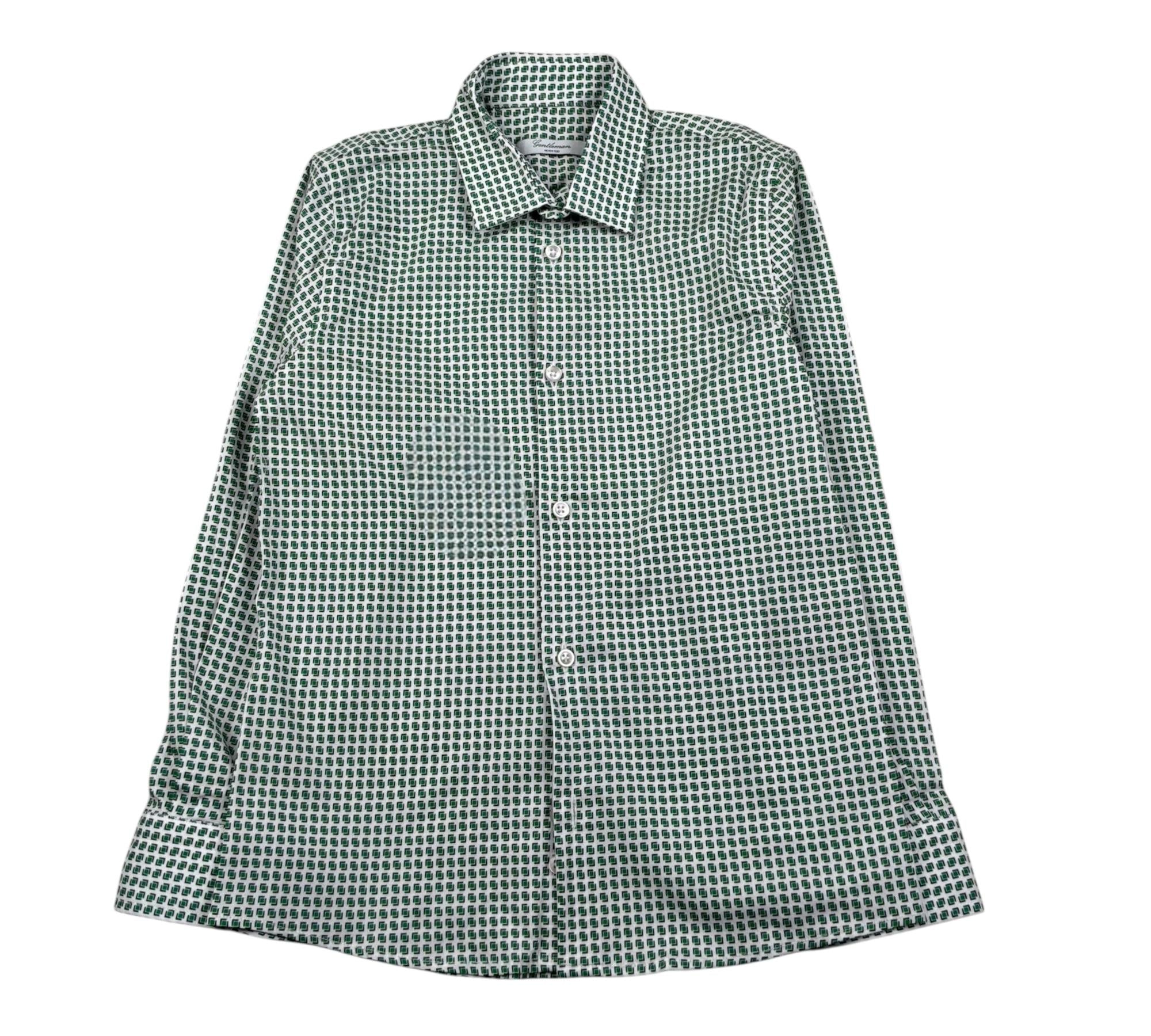 Never Too Camicia Manica Lunga Stampa Fantasia per Bambino GM2257R BIANCO/VERDE NEVER TOO 