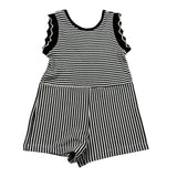 Please Tuta Intera Giromanica Fantasia A Righe per Bambina TC09071G71 BIANCO/NERO PLEASE 