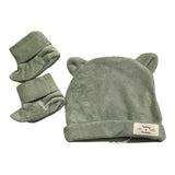 TEDDY E MINOU set cappello-babbucce tinta unita Verde per Neonato I24AC001M0137 VERDE TEDDY E MINOU 