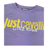 Just Cavalli T-Shirt Girocollo Tinta Unita con Stampa Logo per Bambino JGP26027TS LILLA JUST CAVALLI 