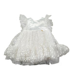 Le Bebe' Abito Cerimonia tinta unita con Tulle E Stampa Bianco per Neonata LBG5177 BIANCO LE BEBE' 