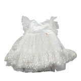 Le Bebe' Abito Cerimonia tinta unita con Tulle E Stampa Bianco per Neonata LBG5177 BIANCO LE BEBE' 