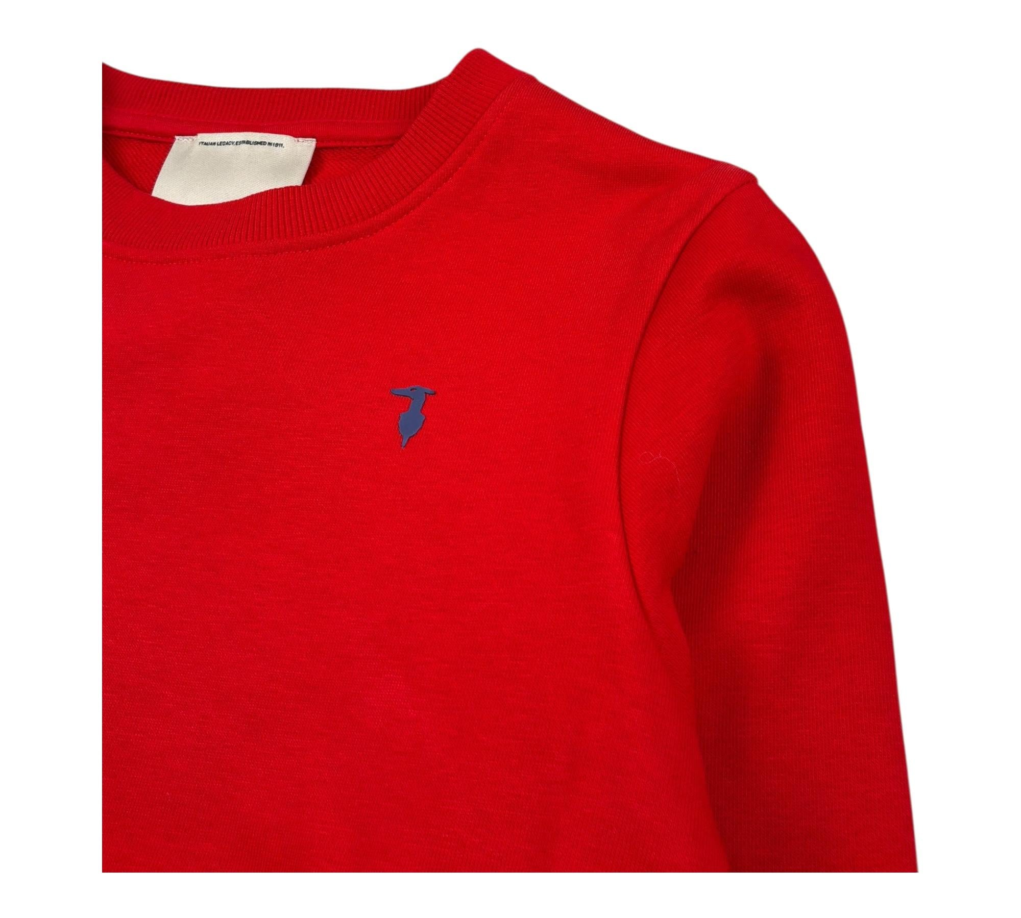 Trussardi Felpa Girocollo Tinta Unita con Logo per Bambino TBP26001FE ROSSO TRUSSARDI 