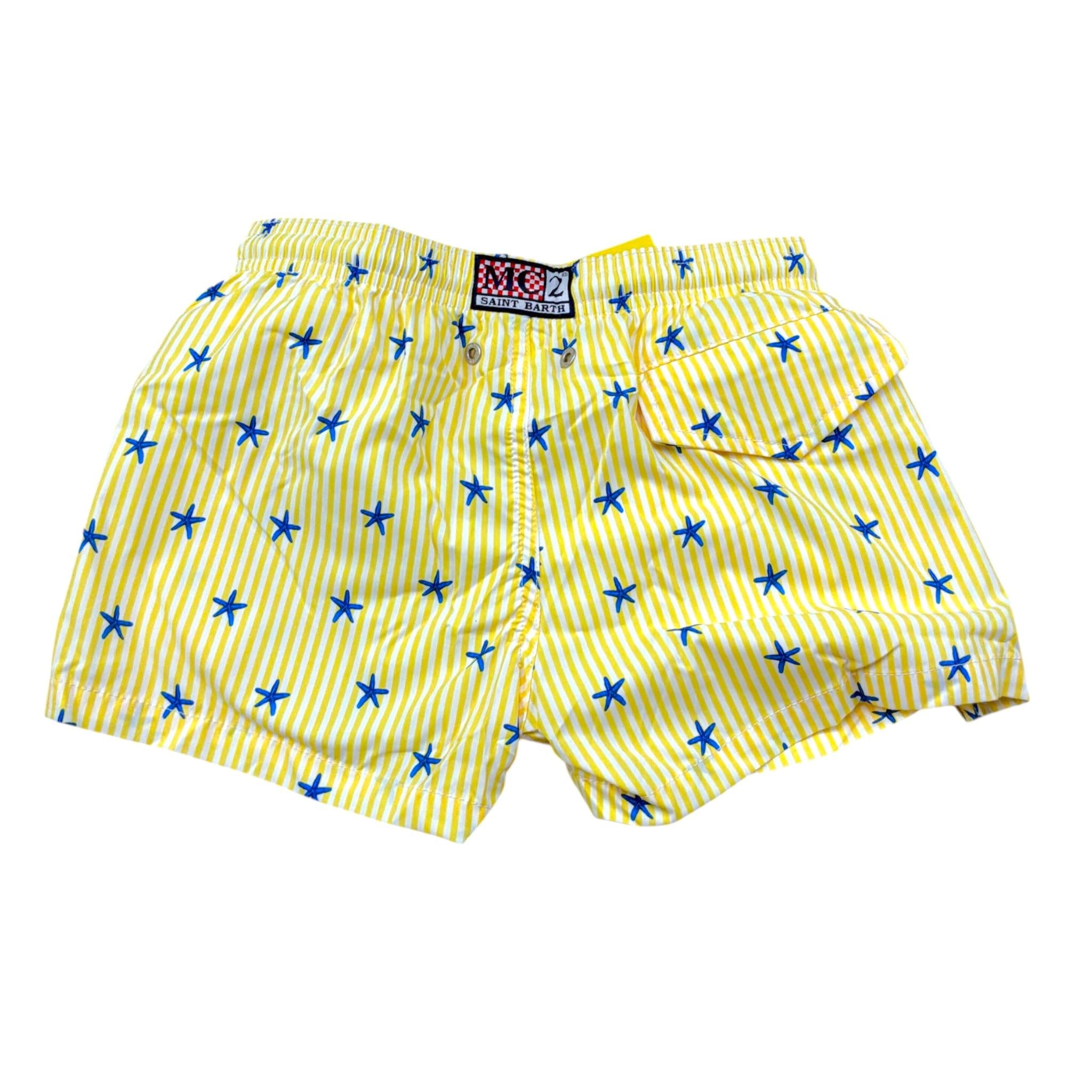Saint Barth Costume Modello Boxer Tinta Unita con Stampa per Bambino JEA00222 GIALLO SAINT BARTH 