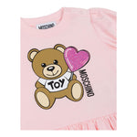 Moschino Abito Tinta Unita con Stampa per Neonata MDV0C7 ROSA MOSCHINO 