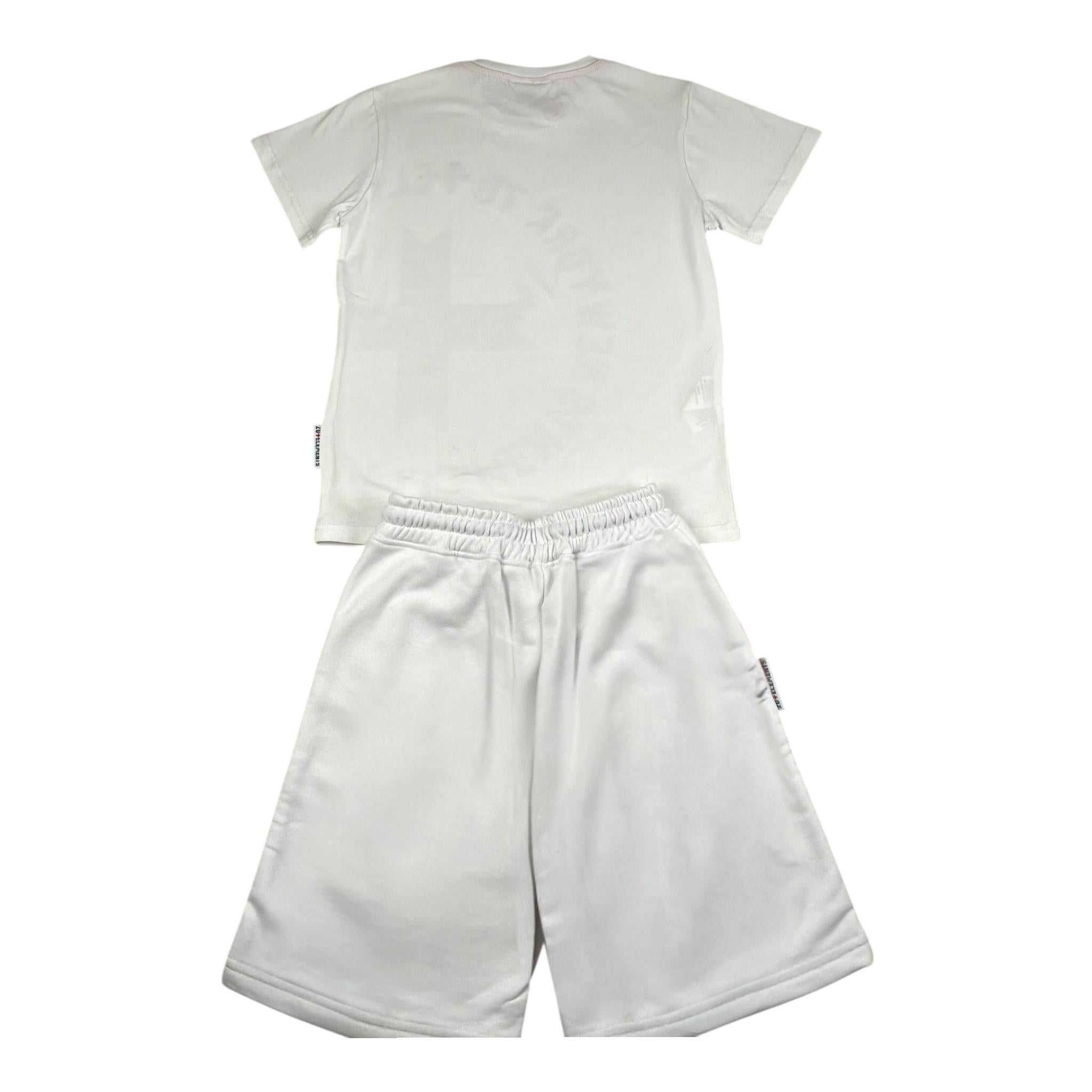 Dropseason2 Completo 2 Pezzi T-Shirt-Bermuda Tinta Unita per Bambino ZU1740 BIANCO DROPSEASON2 