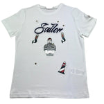 Monnalisa T-Shirt Girocollo Tinta Unita con Stampa per Bambino 253602 BIANCO MONNALISA 