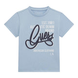 Guess T-Shirt Tinta Unita con Stampa per Neonato N5GI00K8HM4N AZZURRO GUESS 