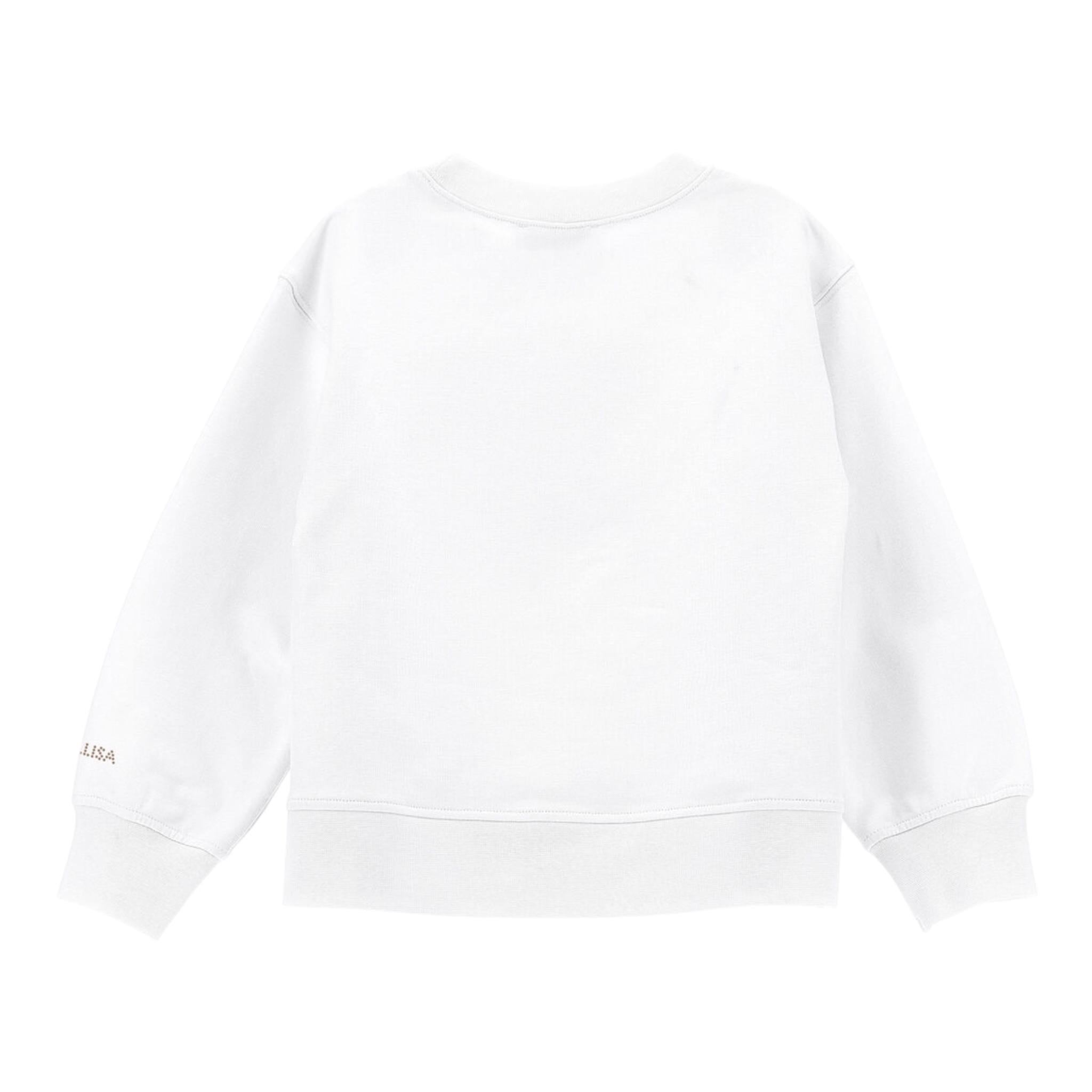 Monnalisa Felpa Tinta Unita Girocollo con Brillantini per Bambina 19C601 BIANCO MONNALISA 