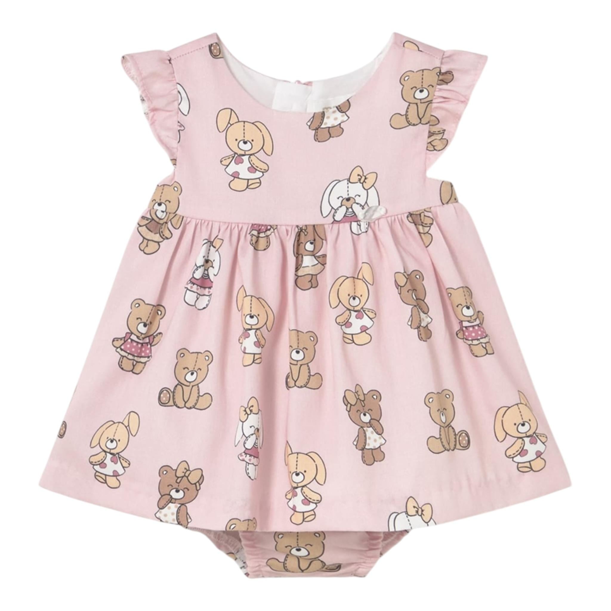 Mayoral Set Abito Mezza Manica tinta unita con Culotte Rosa per Neonata 1869X ROSA MAYORAL 