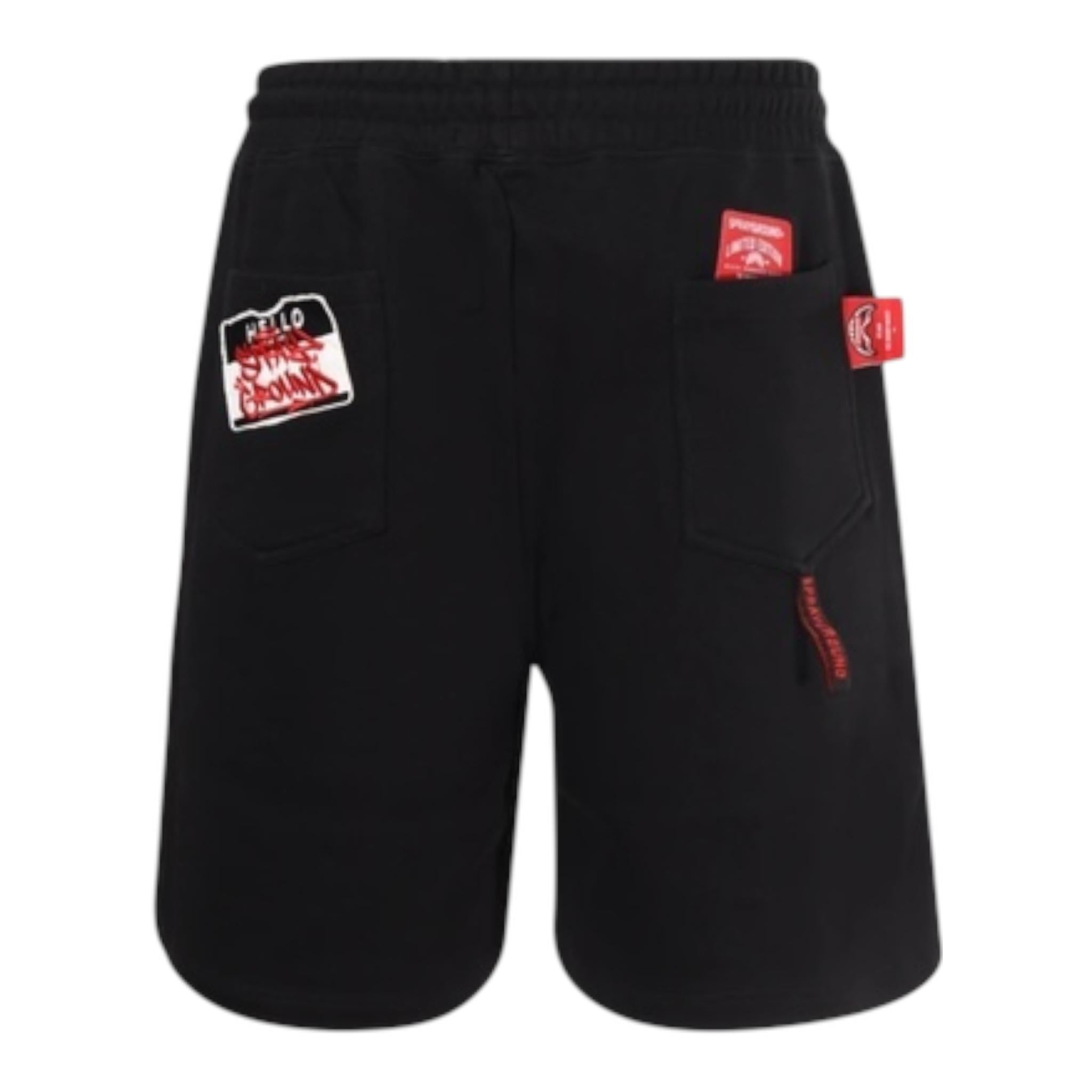 Sprayground Bermuda In Tuta Tinta Unita con Stampa per Bambino SPY1036BLK NERO SPRAYGROUND 