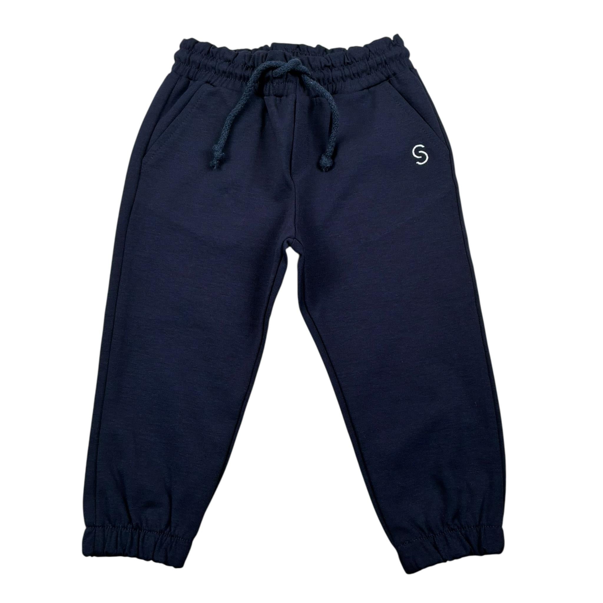 Siviglia Pantalone Tinta Unita con Elastico In Vita per Neonato SVNPT17312 BLU SIVIGLIA 