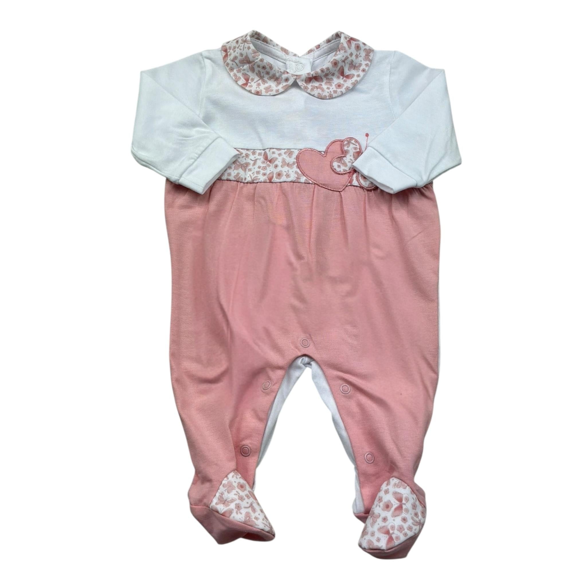 Isabel & Martinez Tutia Manica Lunga Bicolore per Neonata IMTUTINA BIANCO/ROSA ISABEL & MARTINEZ 