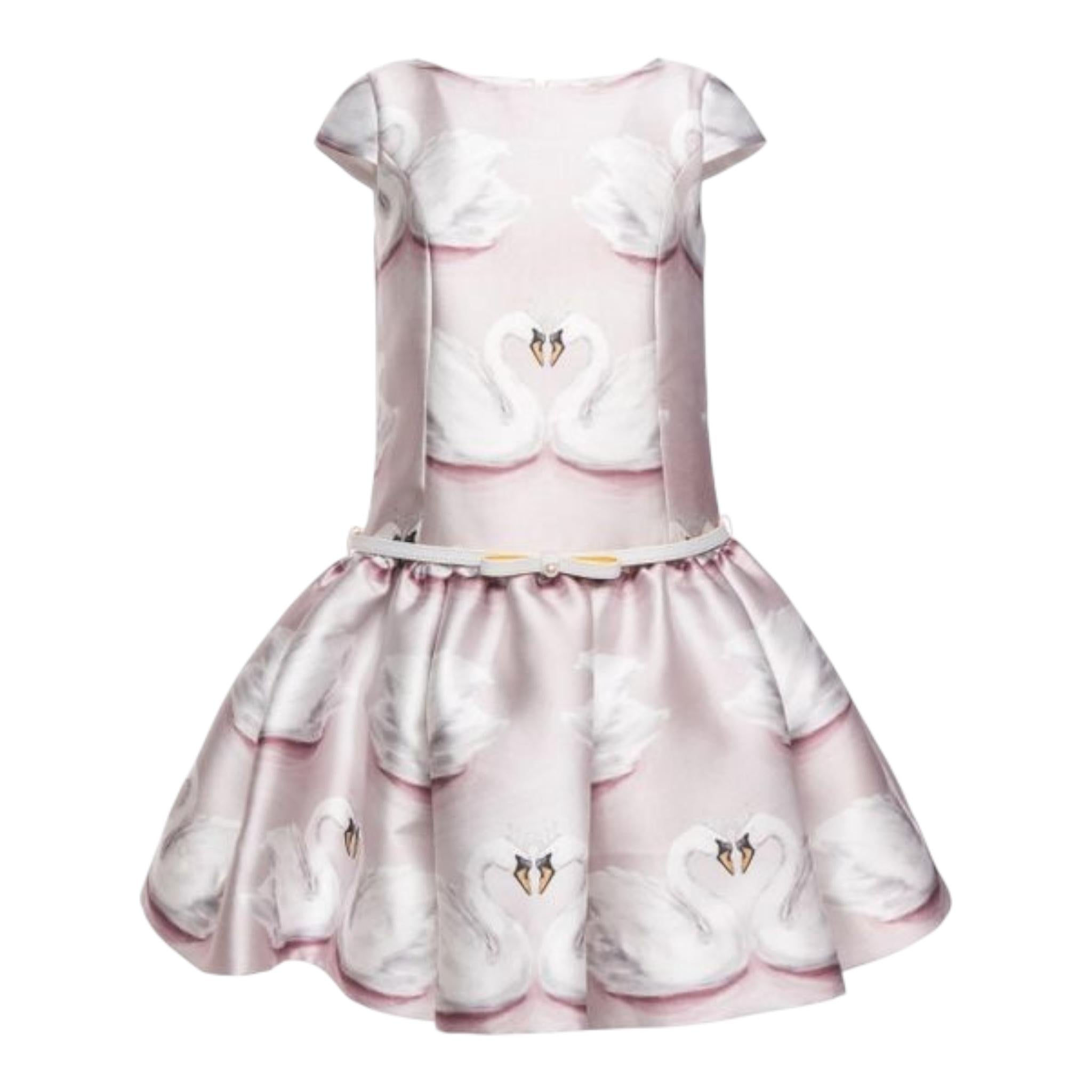 Monnalisa Abito Tinta Unita con Stampa per Bambina 711914 ROSA MONNALISA 