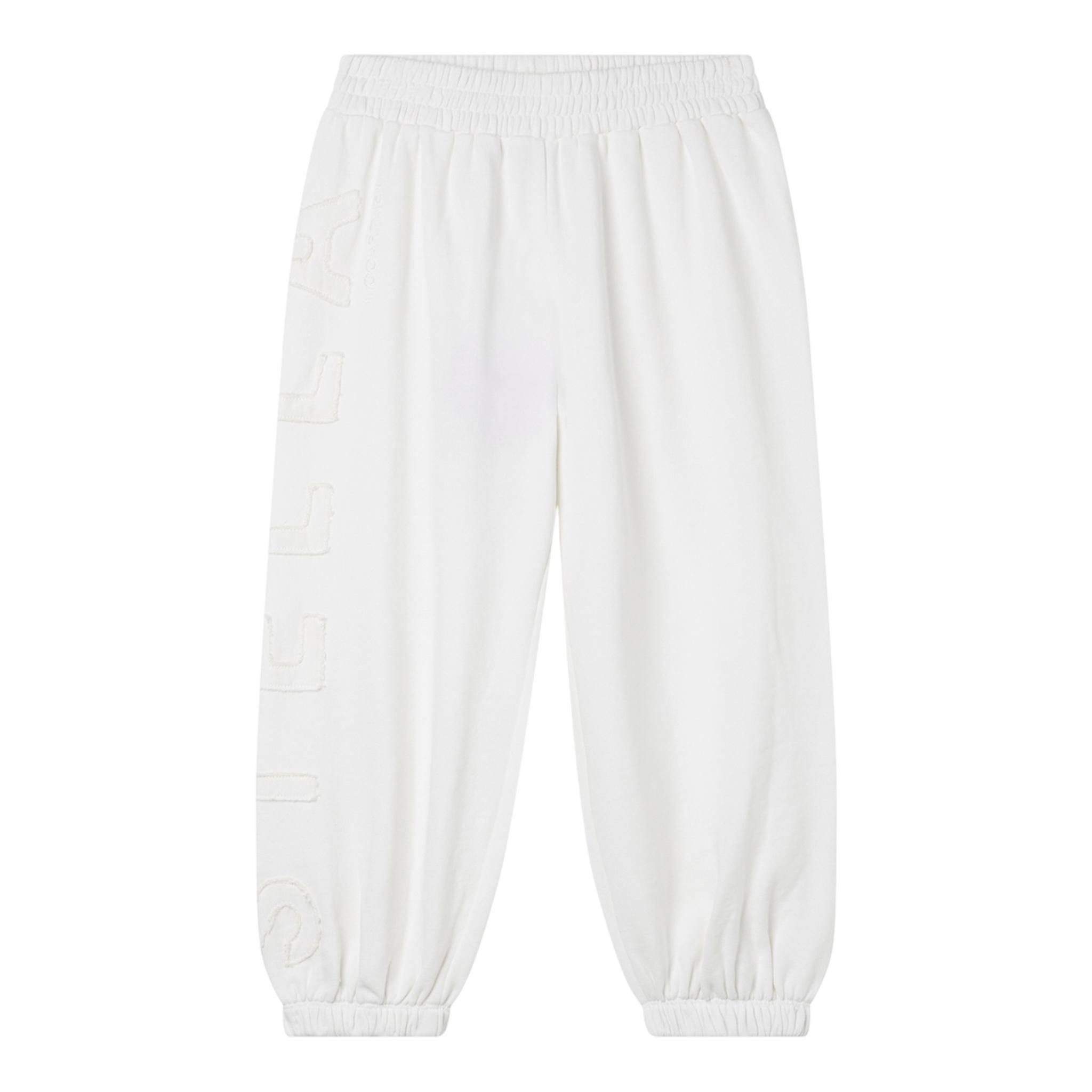 Stella Mccartney Pantalone Tuta Tinta Unita con Ricamo Logo per Bambina TW6E50 PANNA STELLA McCARTNEY 
