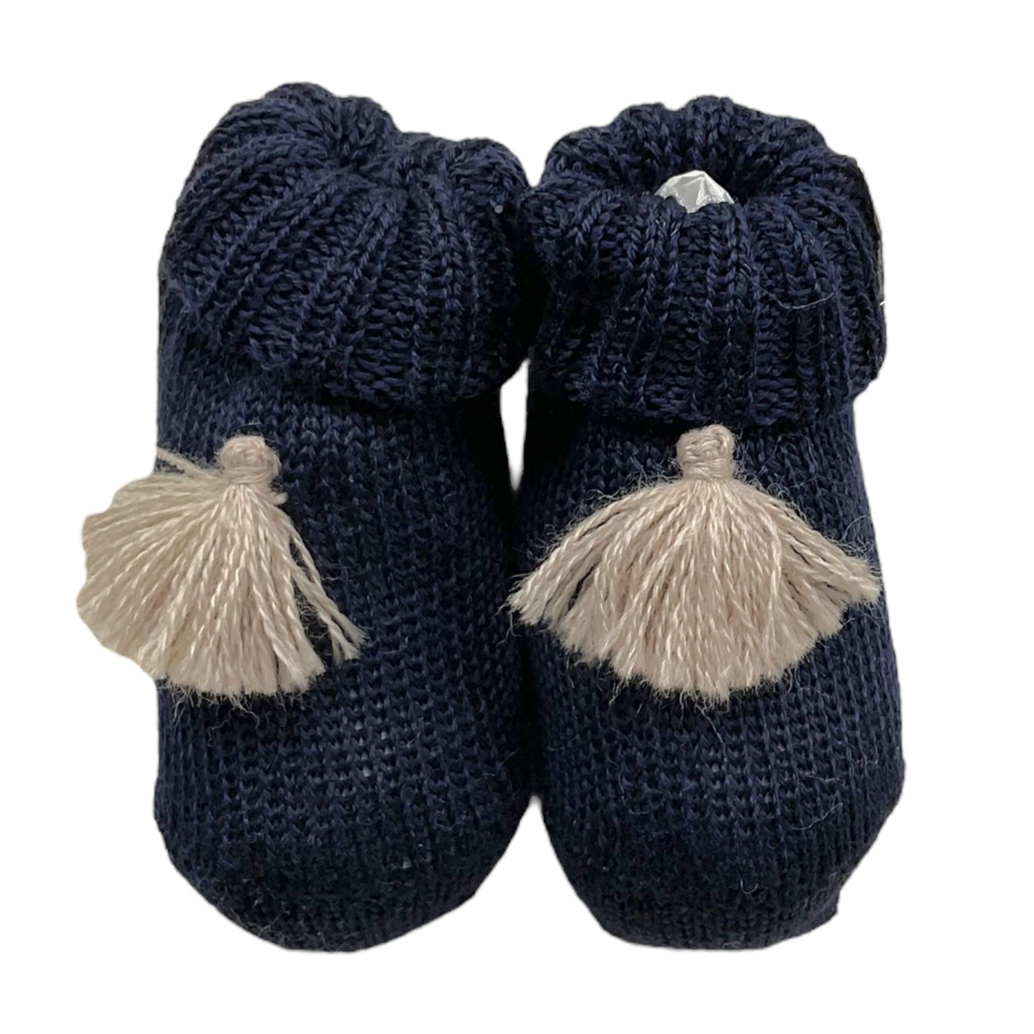 BABY LORD babbucce tinta unita con applicazione Blu per Neonato 716 BLU BABY LORD 