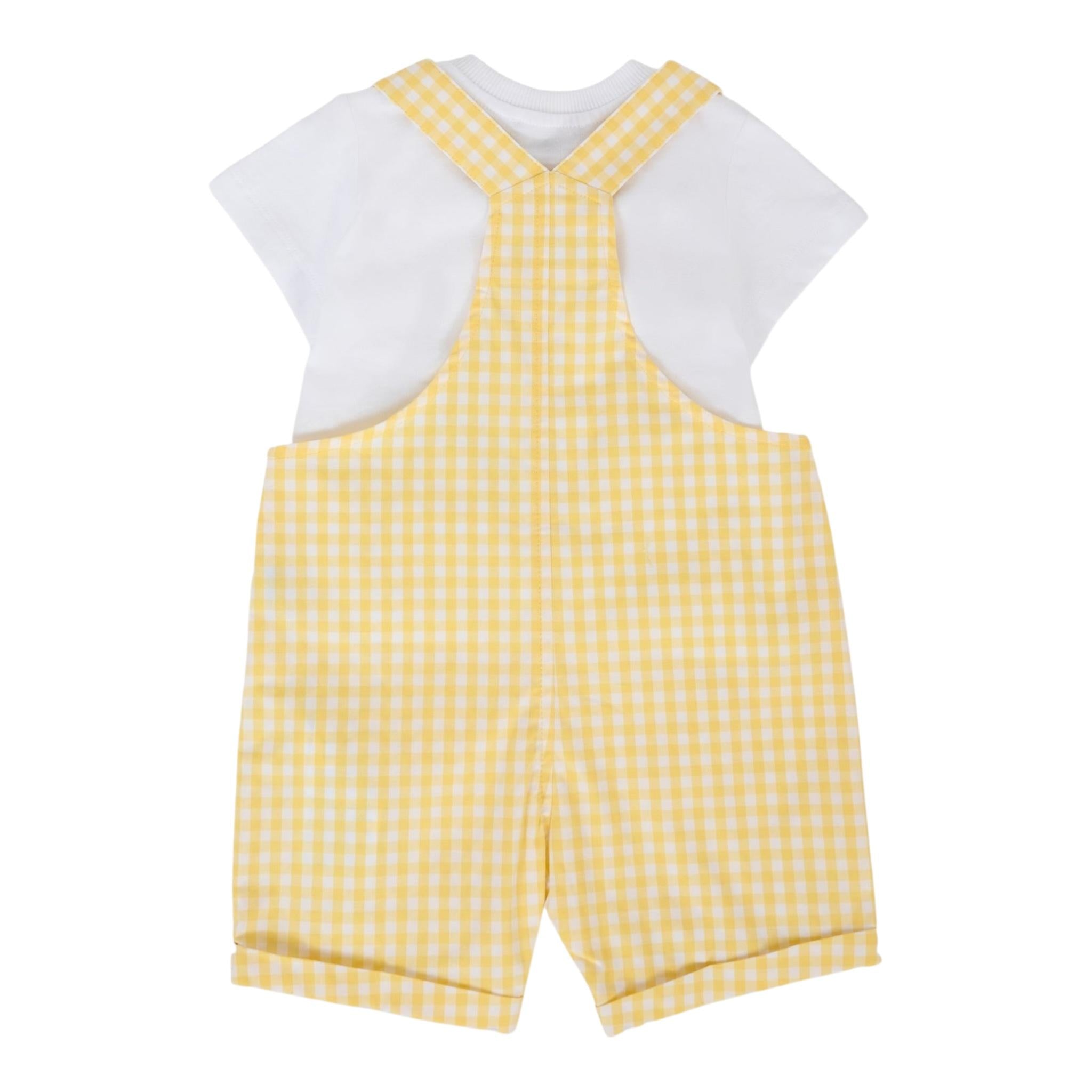 Moschino Completo 2 Pezzi T-Shirt-Salopette per Neonato MUG01D BIANCO/GIALLO MOSCHINO 