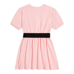 Dolce & Gabbana Abito Mezza Manica Tinta Unita con Logo per Bambina L5JD8O ROSA DOLCE & GABBANA 