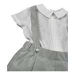 Barcellino Completo 2 Pezzi Camicia-Bermuda con Bretelle per Neonato 120712 BIANCO BARCELLINO 
