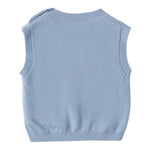 Minibanda Gilet Tinta Unita Scollo A V  per Neonato 3B641 AZZURRO MINIBANDA 