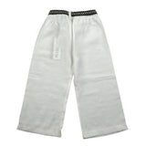 Please Pantalone Tinta Unita Modello Palazzo per Bambina PE66130G7 BIANCO PLEASE 