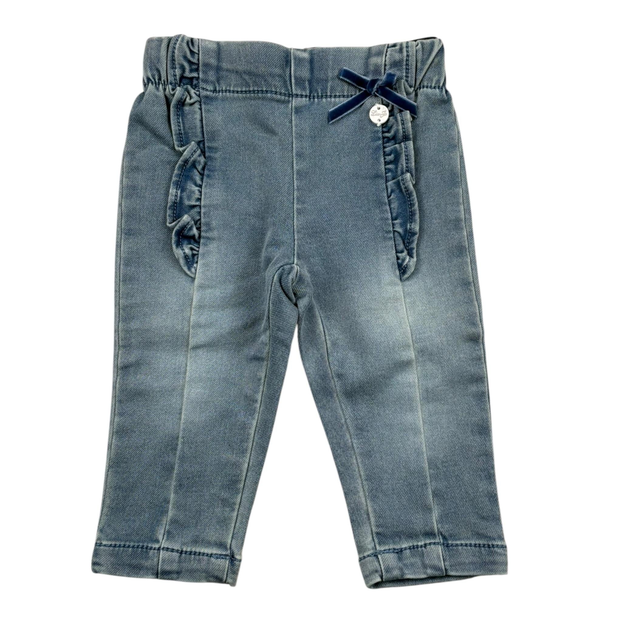 Liu Jo Jeans Tinta Unita con Fiocchi per Neonata HF4018 AZZURRO LIU JO 