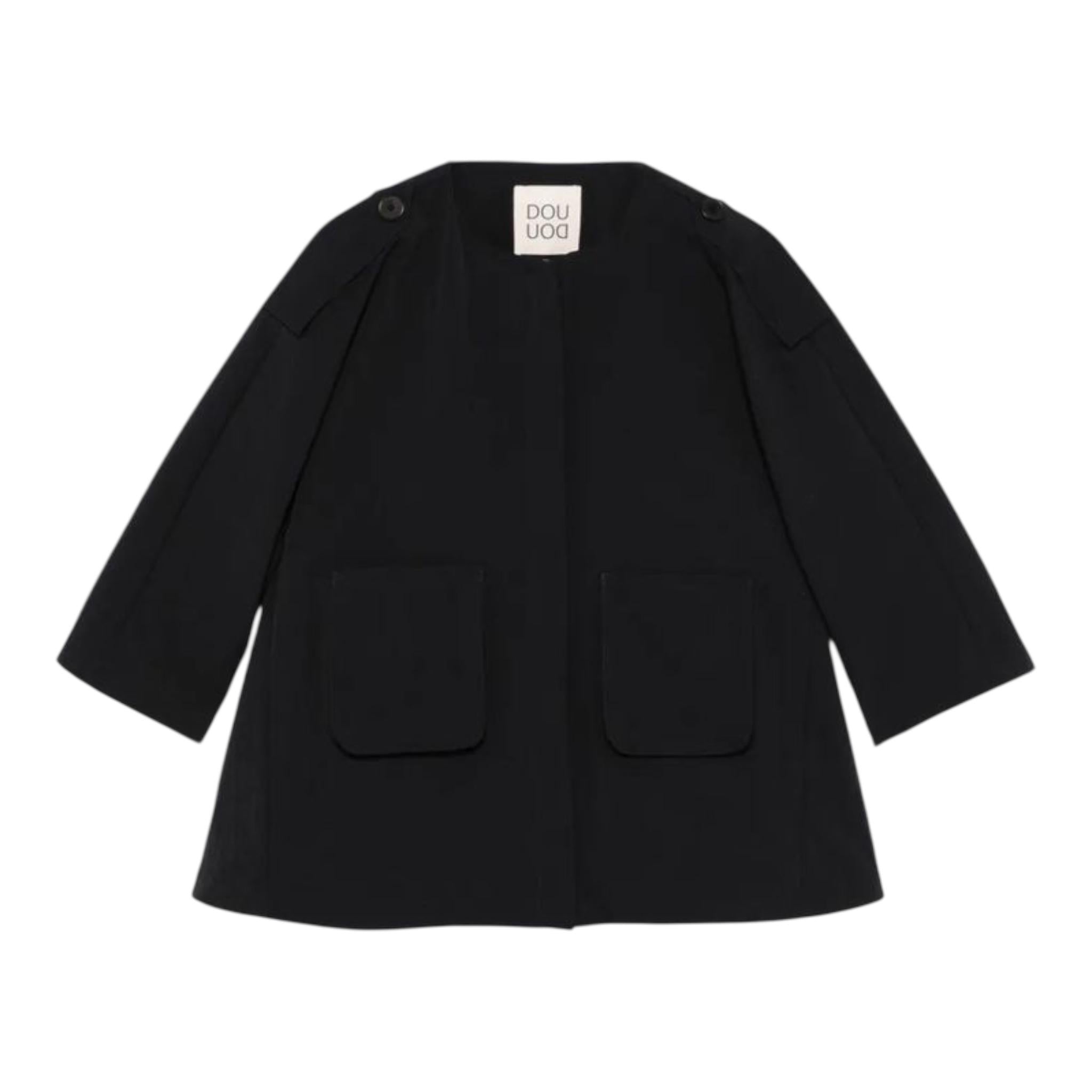 Dou Dou Giacca Tinta Unita con Zip per Bambina DW2A27 NERO DOU DOU 