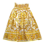 Dolce & Gabbana Gonna Tinta Unita con Fantasia Rose per Bambina L55I27 BIANCO DOLCE & GABBANA 