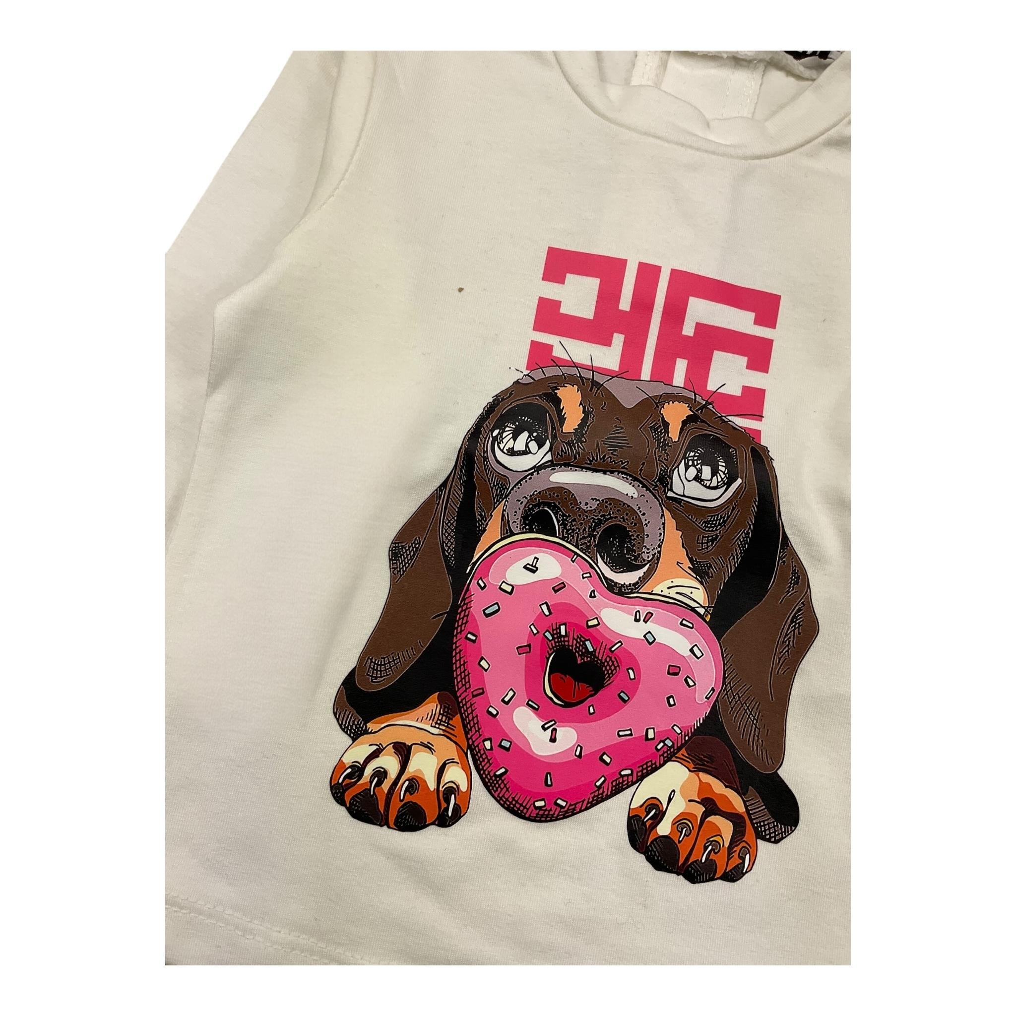 JANICE shirt girocollo tinta unita con stampa in contrasto Bianco per Neonata JN624N BIANCO JANICE 