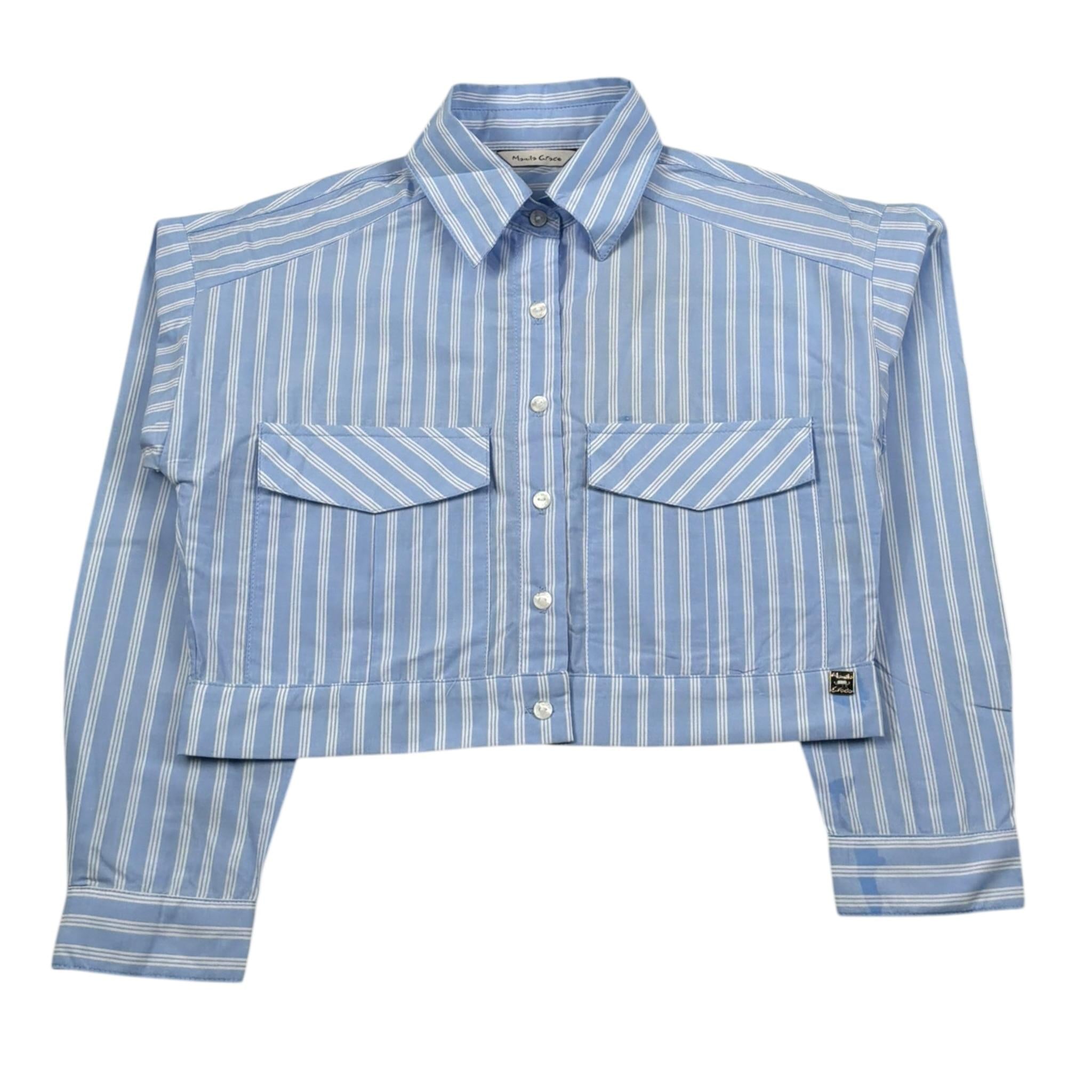 Manila Grace Camicia Manica Lunga Modell Crop per Bambino 191SMJS25 AZZURRO MANILA GRACE 