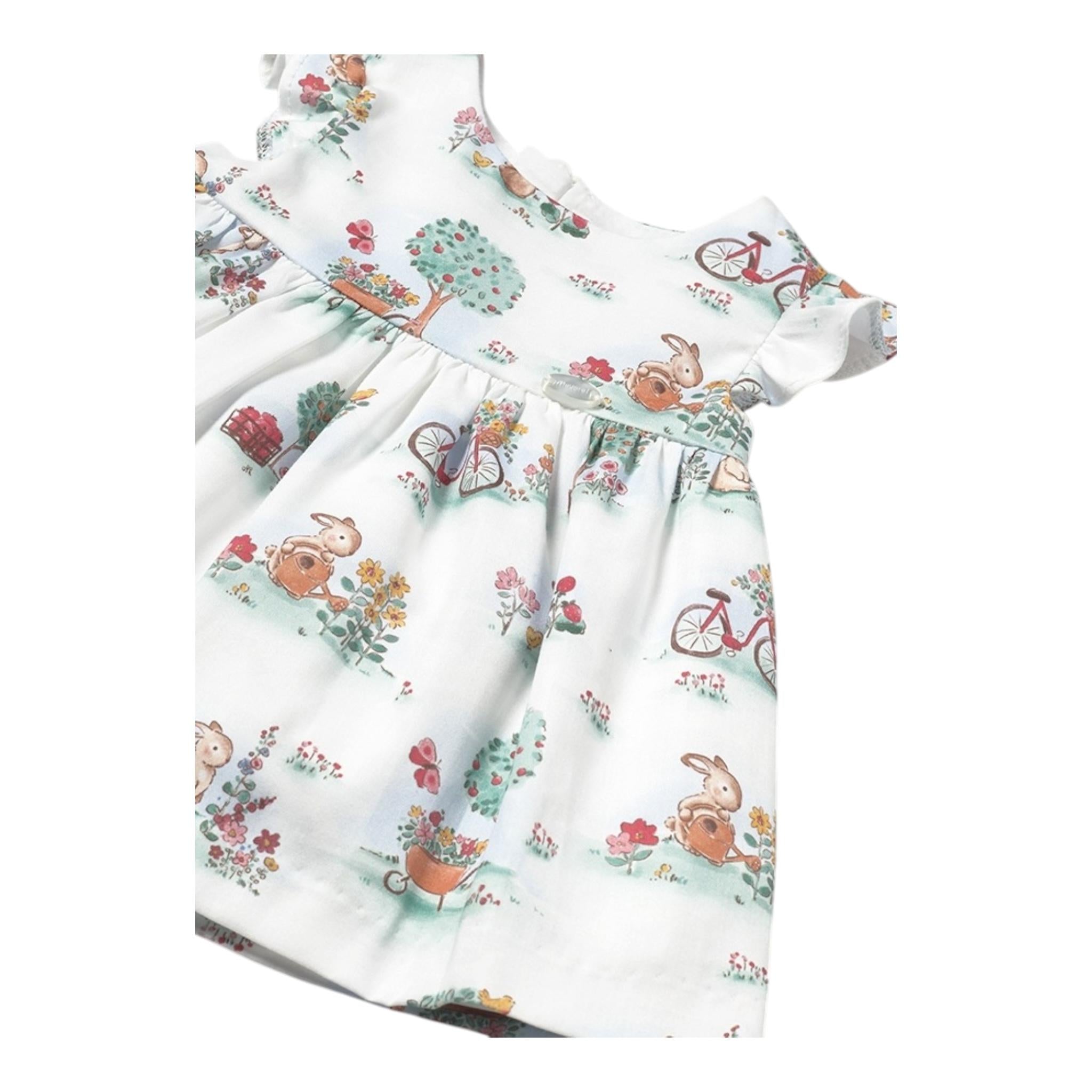 Mayoral Set Abito Mezza Manica Tinta Unita con Culotte per Neonata 1869 BIANCO MAYORAL 