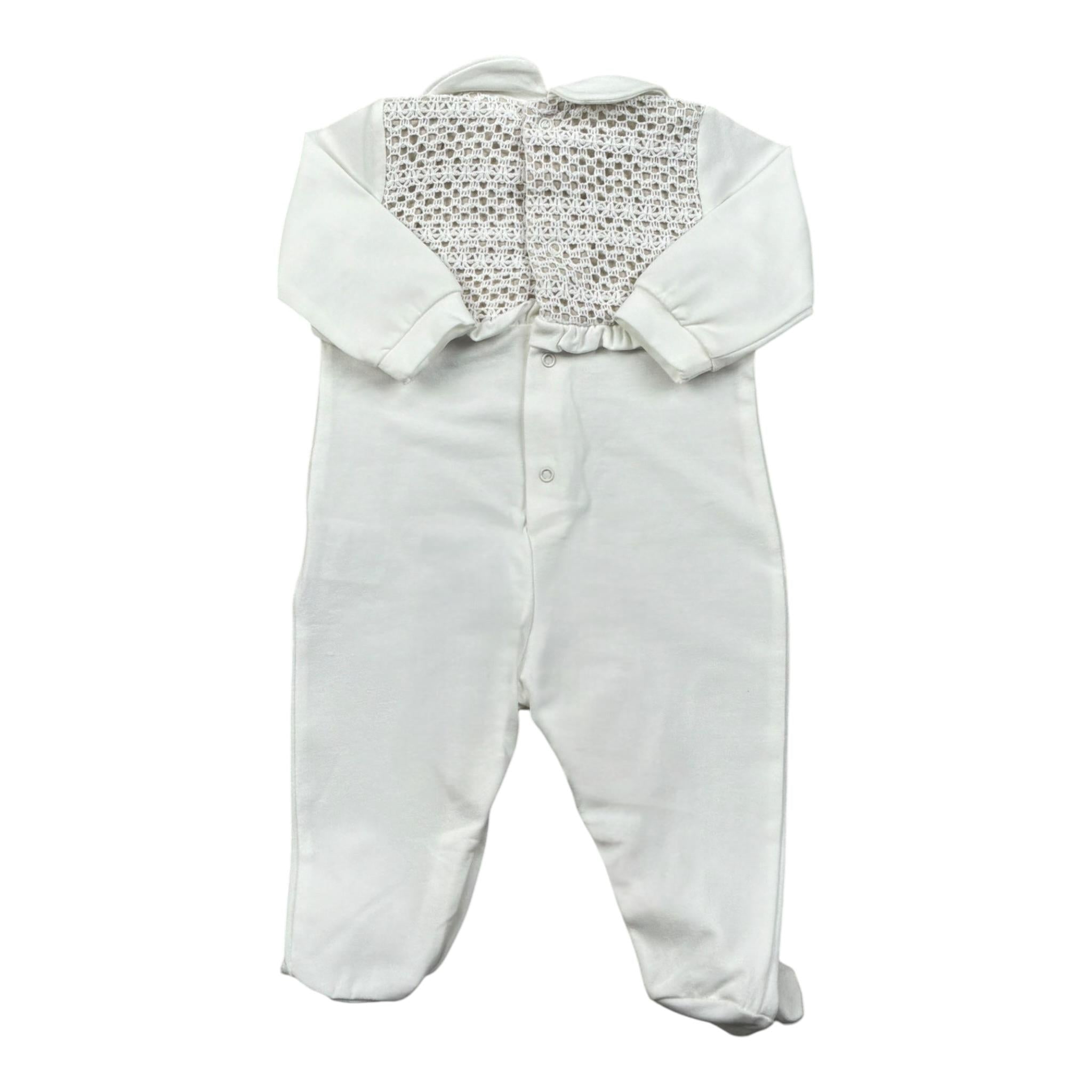 Lalalu' Tutina Tinta Unita Traforata per Neonata TJL11P BIANCO LALALU' 