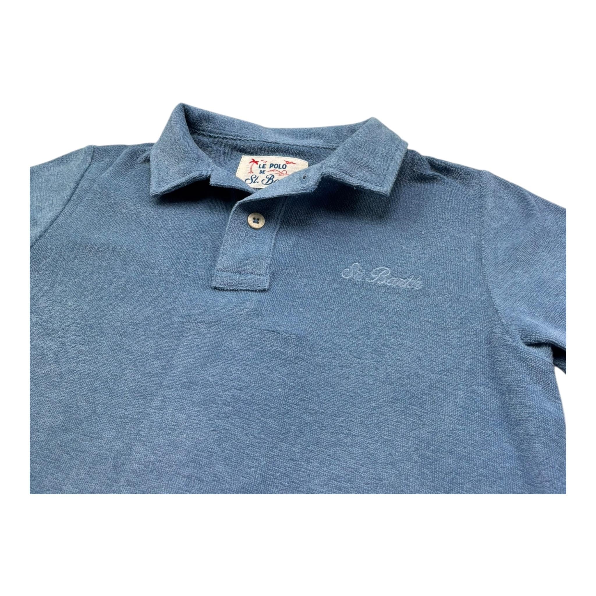 Saint Barth Polo Mezza Manica con Stampa per Bambino 00872L BLU SAINT BARTH 