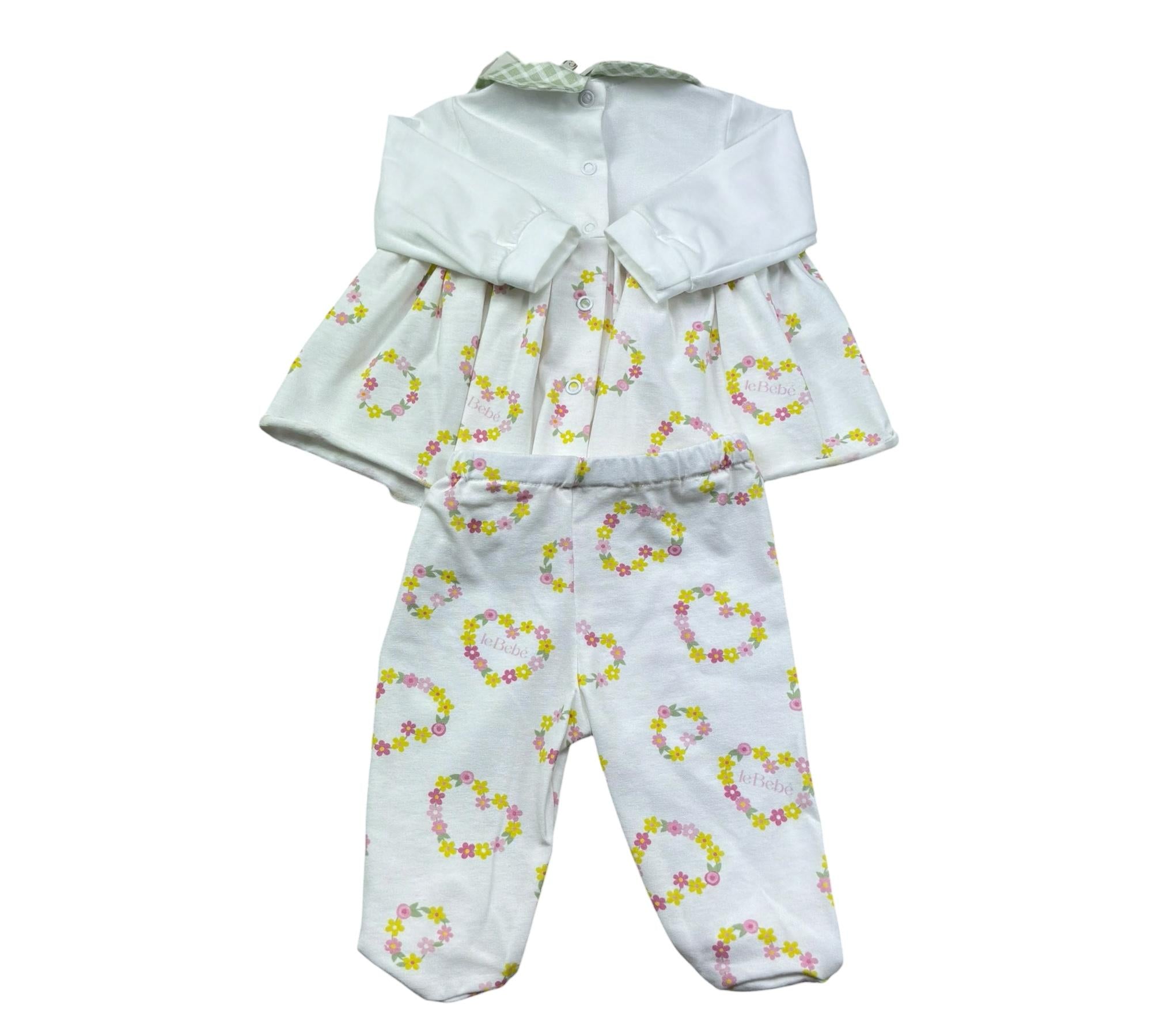 Le Bebe Completo 2 Pezzi Shirt-Ghettina per Neonata LBG6241 BIANCO LE BEBE 